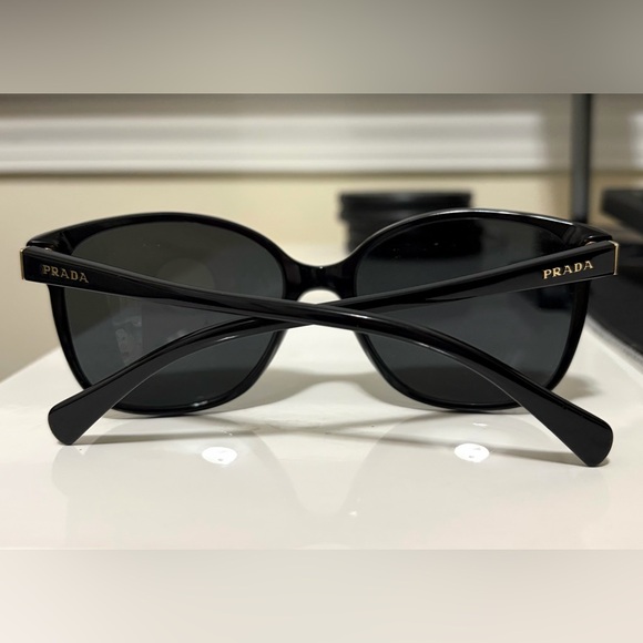 PRADA Women’s Sunglasses Black with Gold Detail - Picture 3 of 11